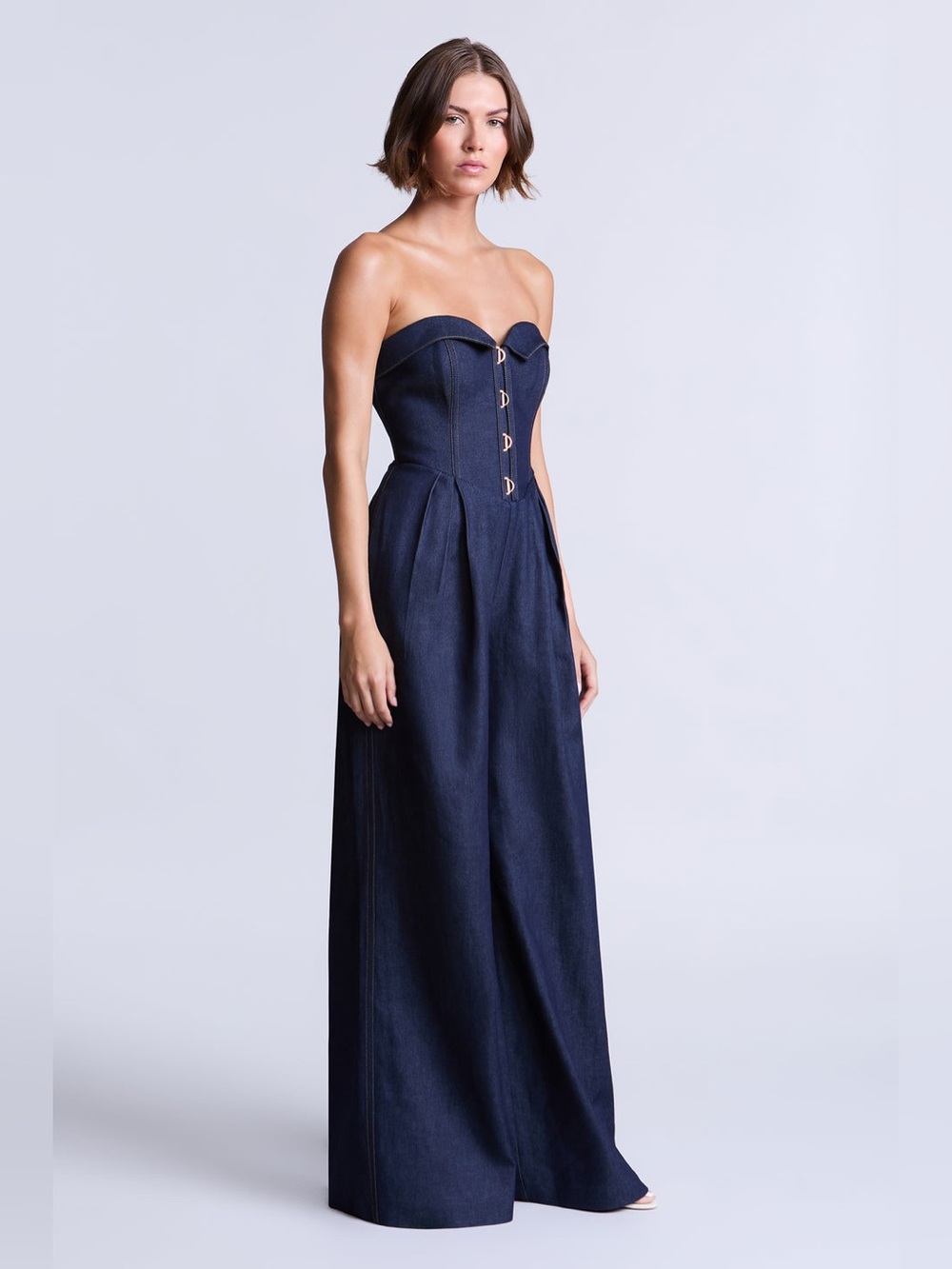 BCBGMAXAZRIA Savannah Jumpsuit Raw Denim Size 4 - Picture 8 of 16